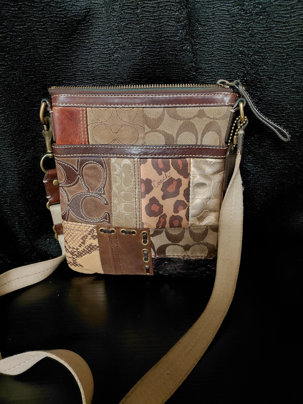 Coach Patchwork Crossbody Bag in Brown